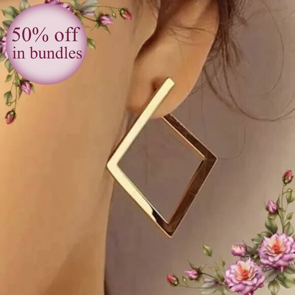 Jewelry - Geometric Design Cuff Hoop Earrings